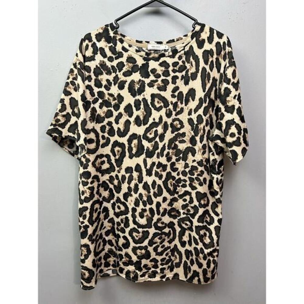 Vera‎ & Lucy Animal Print Oversized Shirt Dress Womens Small Lightweight Boxy